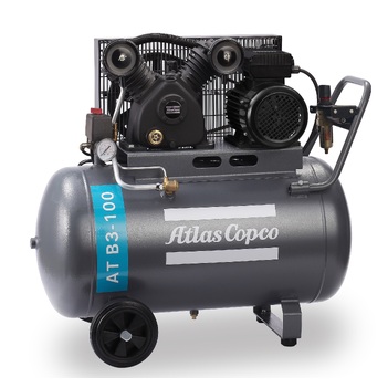 Industrial 1 Phase 300L/m 3hp 100 litres Tank Compressor AT B3-100 Heavy Duty Cast Iron