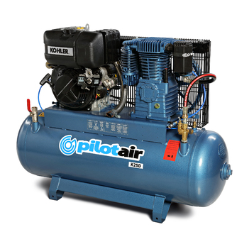 Reciprocating Air Compressor KOHLER diesel/KD350 (Electric Start) /150 L Rec./457 L/min FAD Pilot K25D