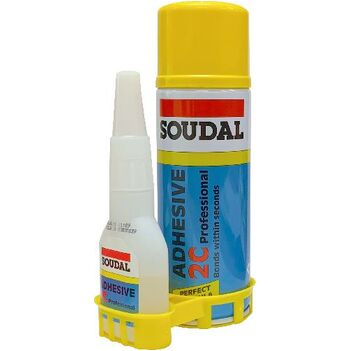 Soudal 135623 2C Professional Mitre Super Adhesive Glue Kit 50g Adhesive & 200ml Activator 115309