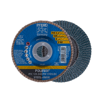 Polifan Flap Disc 125mm 5" 40G GP Zirconia Inox Pferd 67770124- pkt 10