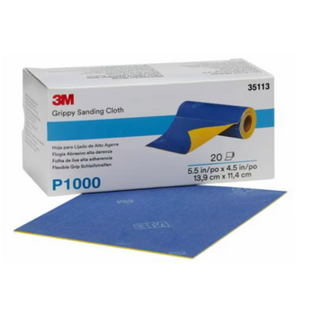 3M™ Grippy Sanding Cloth 35113, P1000, 140mm x 114mm 20 Sheets/Roll 60455090575