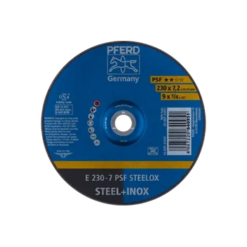 Grinding Wheel GP Centre Steelox for Steel/Stainless Steel E 230mmx7.2x22.23mm PSF Pferd 62023640 Pack of 10