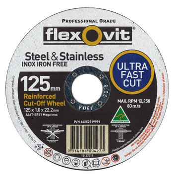 Cut-Off Wheel 125 x 1.0 x 22.23mm Ultra Fast Cut Steel/Inox Type 41 AO 66252919991