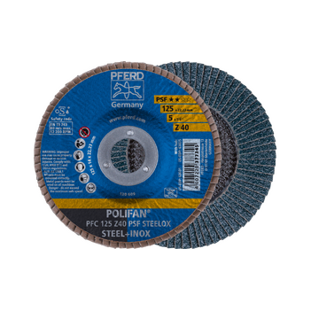 Polifan PFC 125 Z40 Start Steelox Polifan Flap Discs Pferd 69301047 Pack of 5