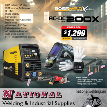 Tig Welder 200X AC/DC X-Series Bossweld 692200BONUS