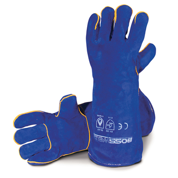 Bossweld Blue 16" Kevlar Stictched Welders Gloves / Gauntlets 700995