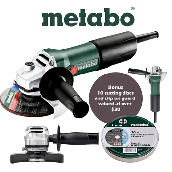 125mm 850W Metabo Grinder With Bonus Cutting Wheels and Clip on Guard Metabo AU60360820 main image