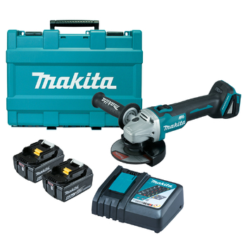 18V Mobile Brushless 125mm Angle Grinder Combo Kit With 2 Batteries & Charger DGA504RTE