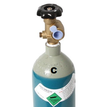 Size C Argon 5/2 (Mixed) MIG Gas Refill (no cylinder) GasArCo2C-re