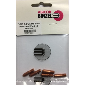 0.6mm M5 5mm Steel Contact Tips Pk:5 Binzel P140.0002.5 main image