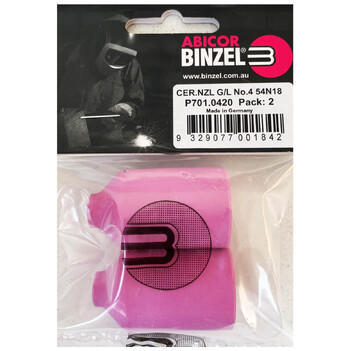 Cer Nozzle Gas Lens Alumina Cup Size No.4 - Pack of 2 (6.0MM) SUITS 17/18/26 54N18 Binzel P701.0420 (Made in Germany)