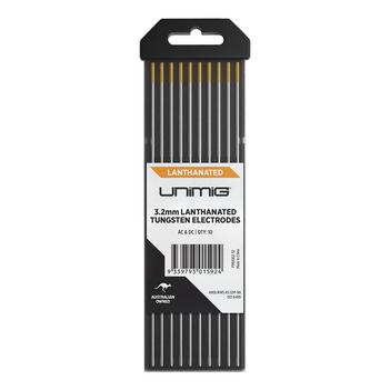 Lanthanated Tungsten Electrodes 3.2mm Unimig PTR0002-32 Pack of 10 main image