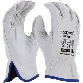 Large Sized Rigger Gloves Full Cow Grain Leather Maxisafe GRB140-10 main image