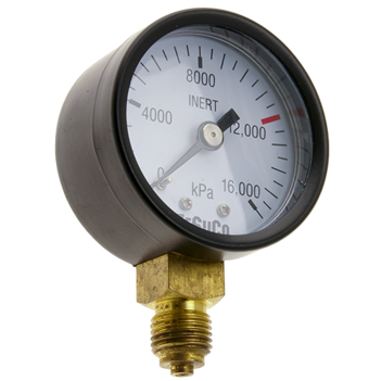 Pressure Gauge 0 - 1,600 kPa Inert Gas 1/4" BSPP For RB- Regulators