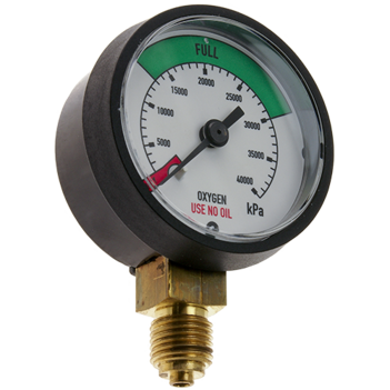Pressure Gauge 0 - 1,600 kPa Oxygen 1/4" BSPP For RZ- Regulators