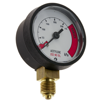 Pressure Gauge 0 - 4,000 kPa Acetylene 1/4" BSPP For RZ- Regulators