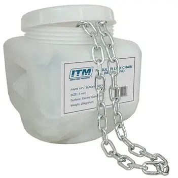 Galvanised, 25kg Drum Regular Link Chain, 3mm Body ITM TM9306-02503